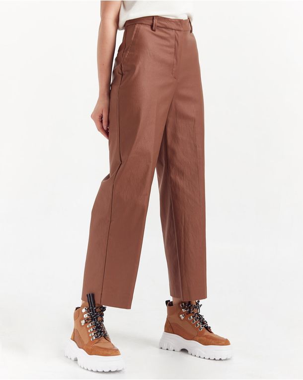 Pantalon wide-leg engomado | Distrito Moda