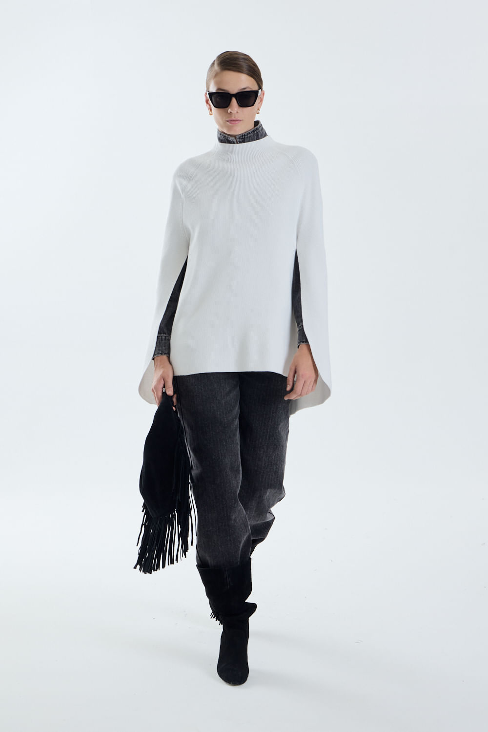 Sweater capa knitted warren