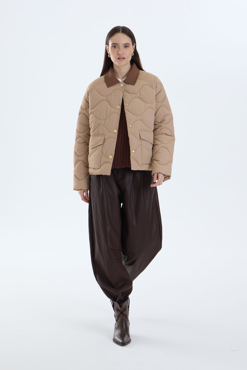 Jacket matelase waves