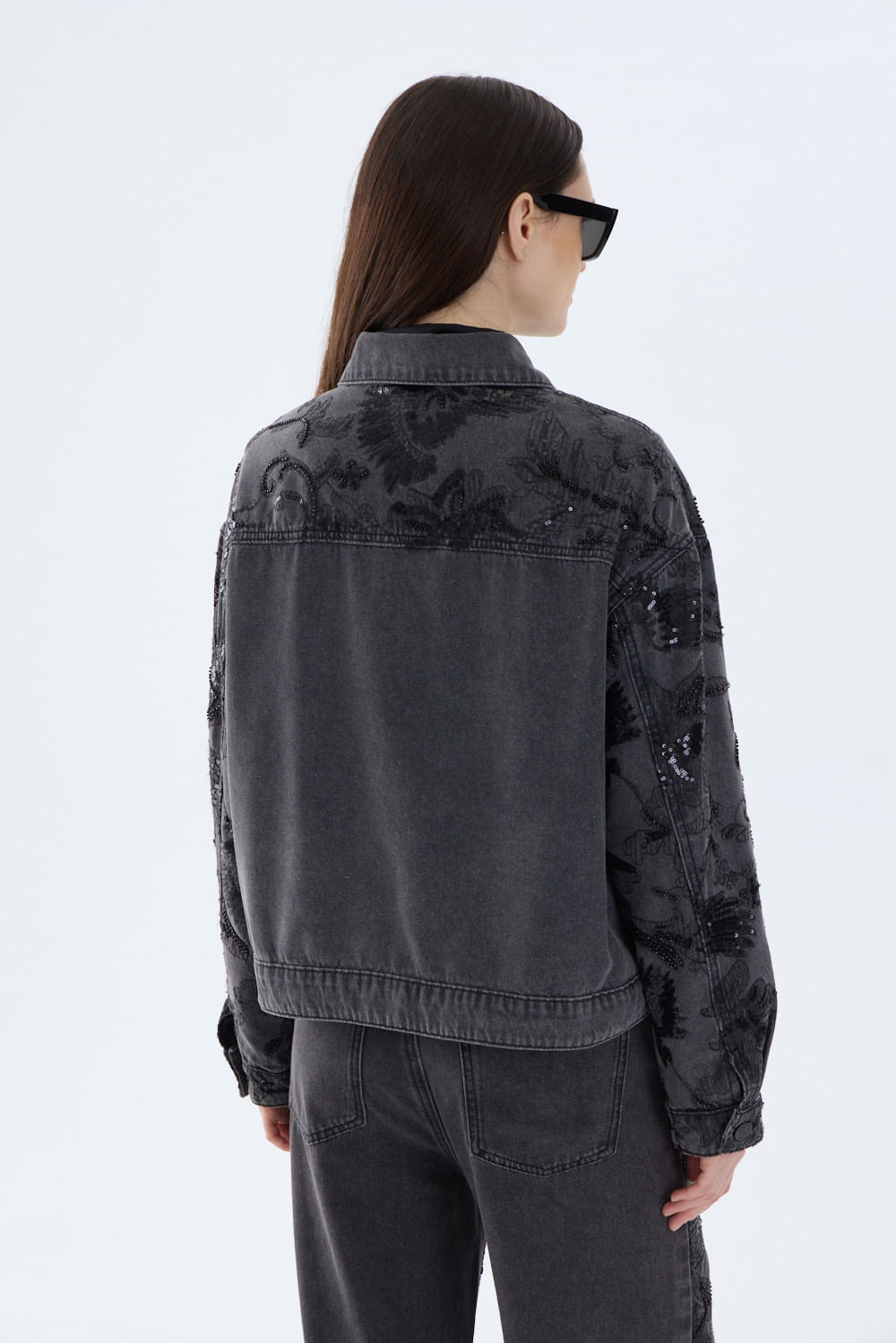 Campera bordada denim night bloom — imagen 5