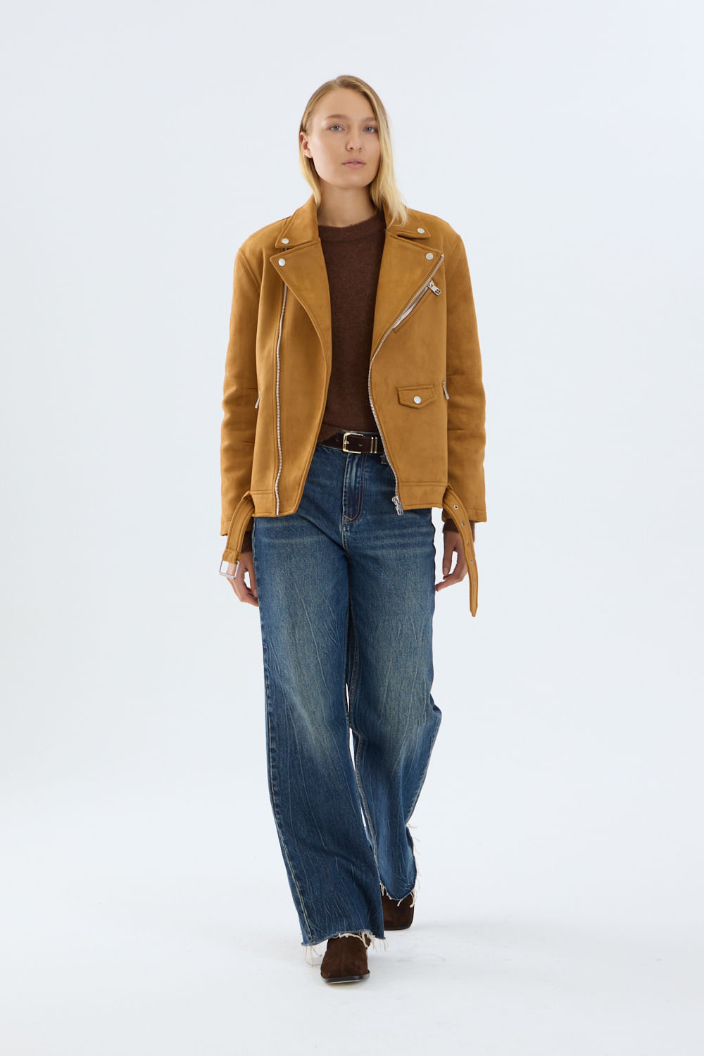 Campera moto suede desert