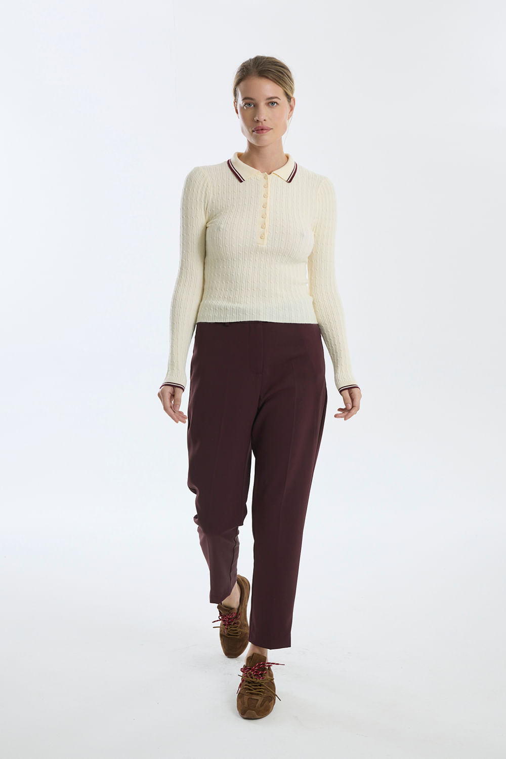 Sweater polo cables Oxford