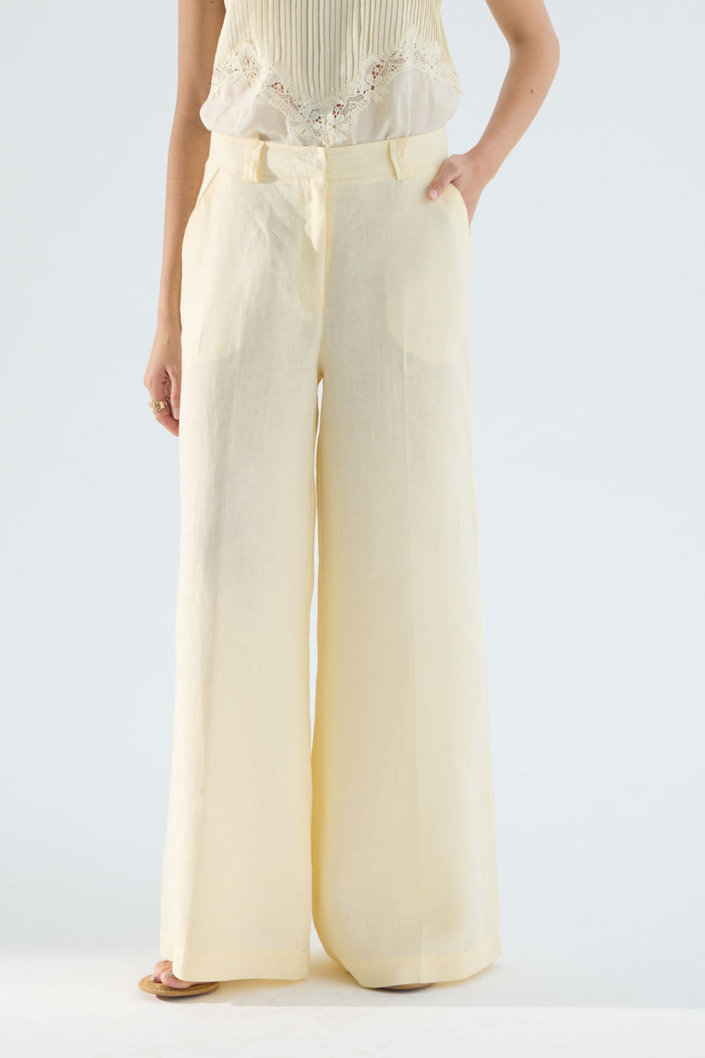 Pantalón lino Wige Leg Bowie de Portsaidsaa — imagen 2