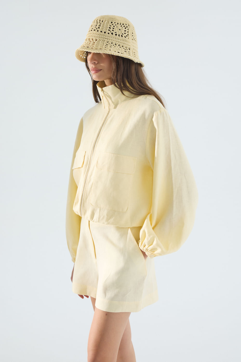 Chaqueta bomber lino roses de Portsaidsaa — imagen 4