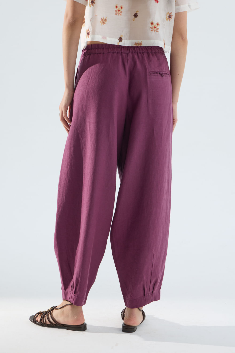 Pantalón barrel lino roses de Portsaidsaa — imagen 5