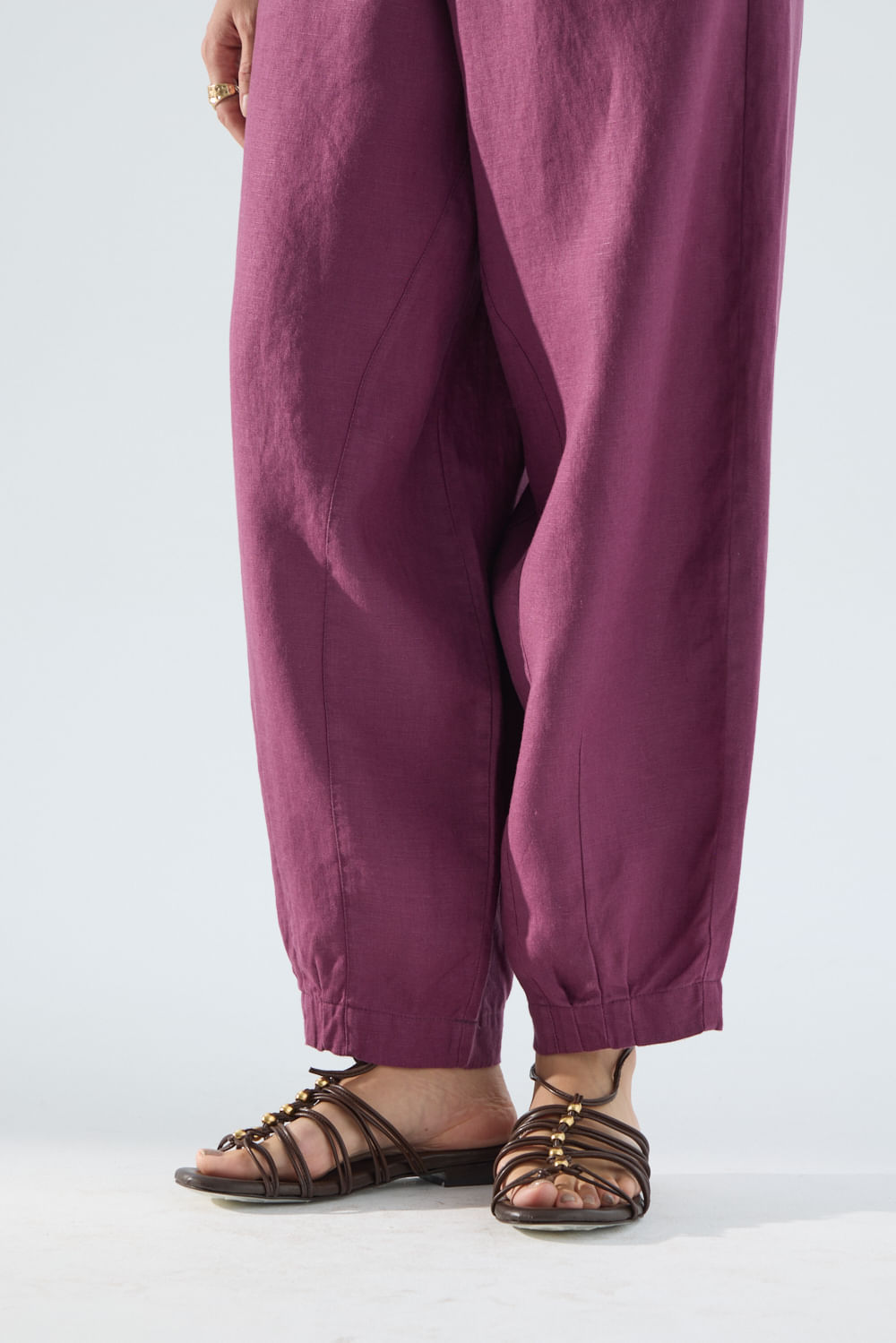 Pantalón barrel lino roses de Portsaidsaa — imagen 6