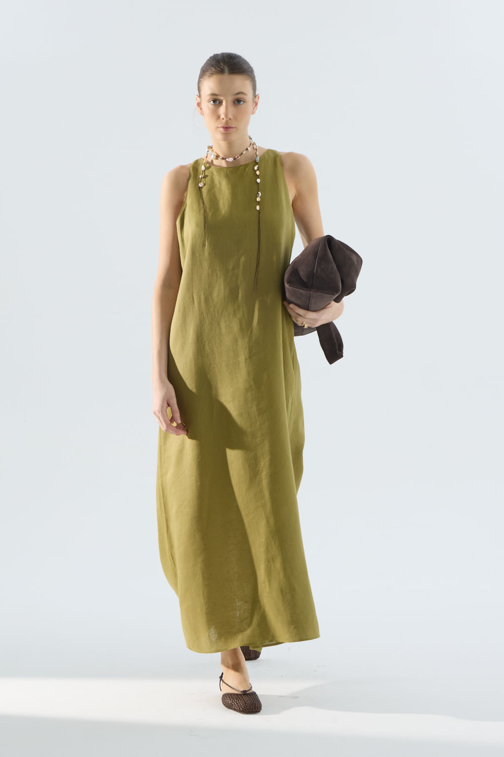 Vestido sin manga ohnest lino caicos