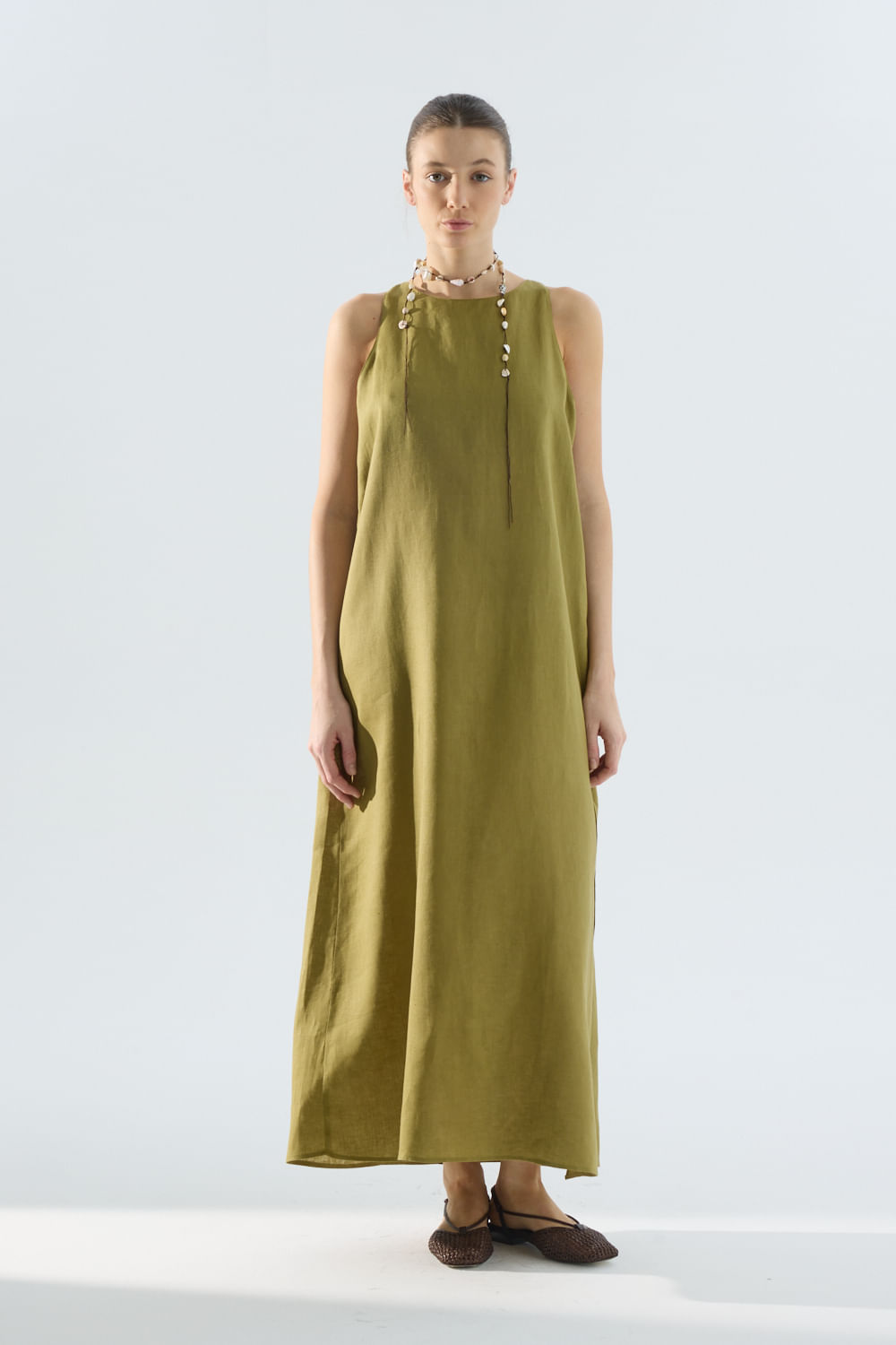 Vestido sin manga ohnest lino caicos — imagen 2