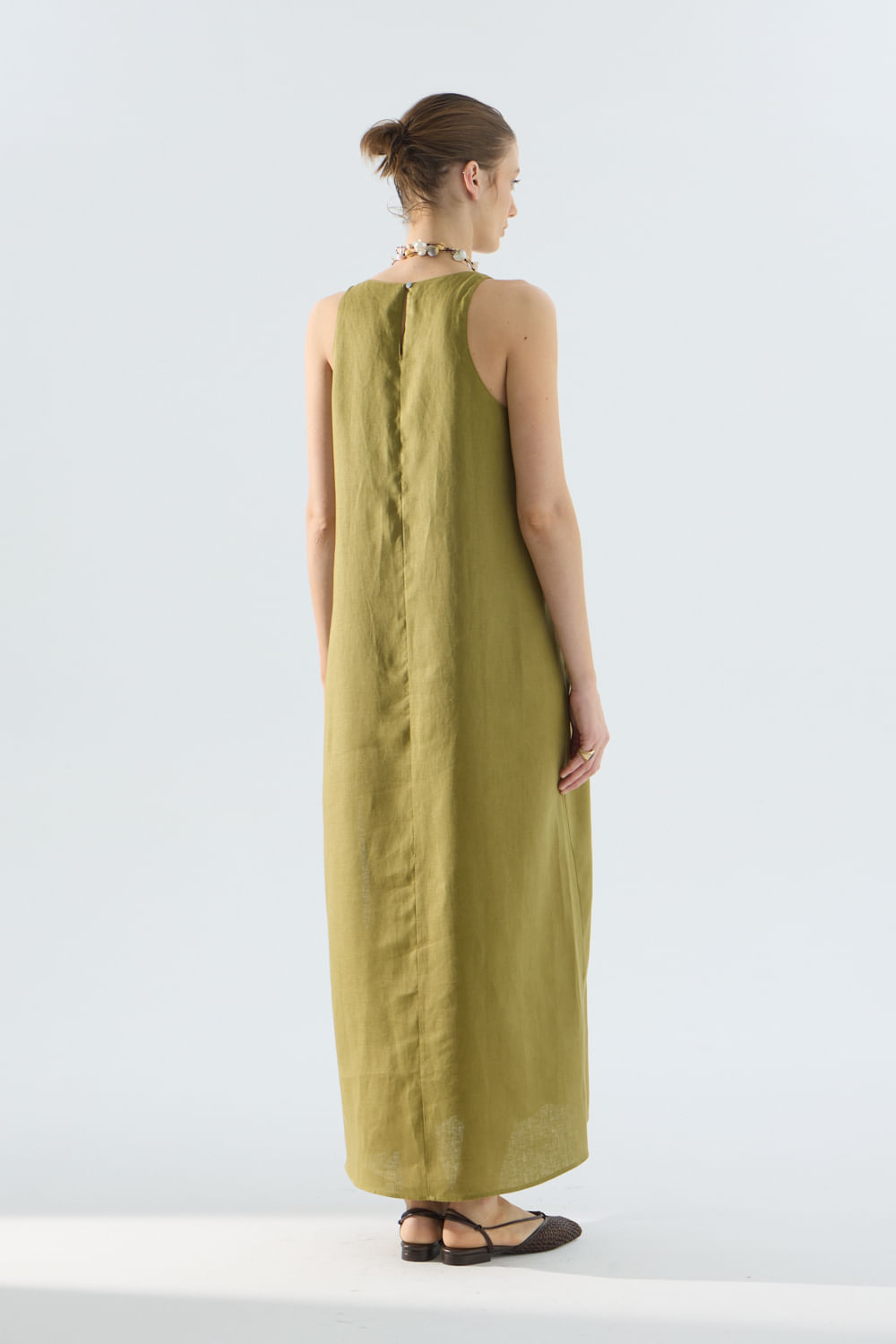 Vestido sin manga ohnest lino caicos — imagen 4
