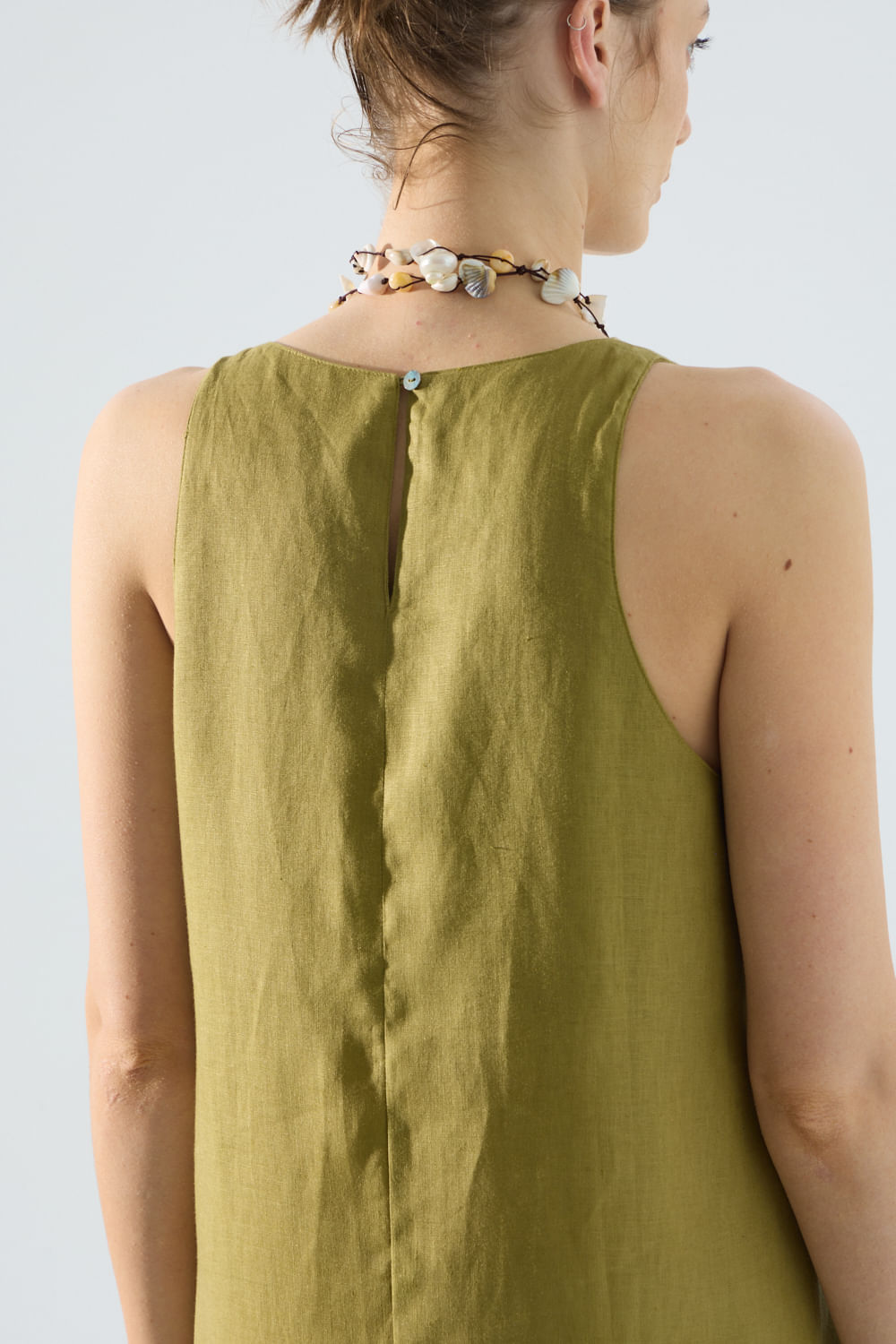 Vestido sin manga ohnest lino caicos — imagen 5