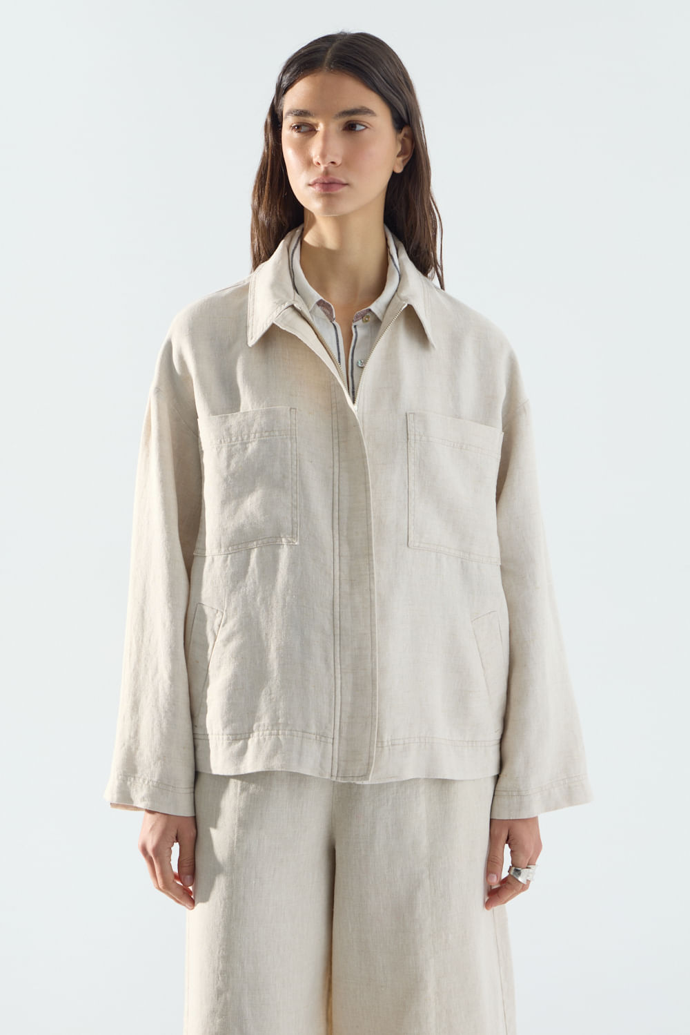 Jacket rustic linen wash de Portsaidsaa — imagen 2