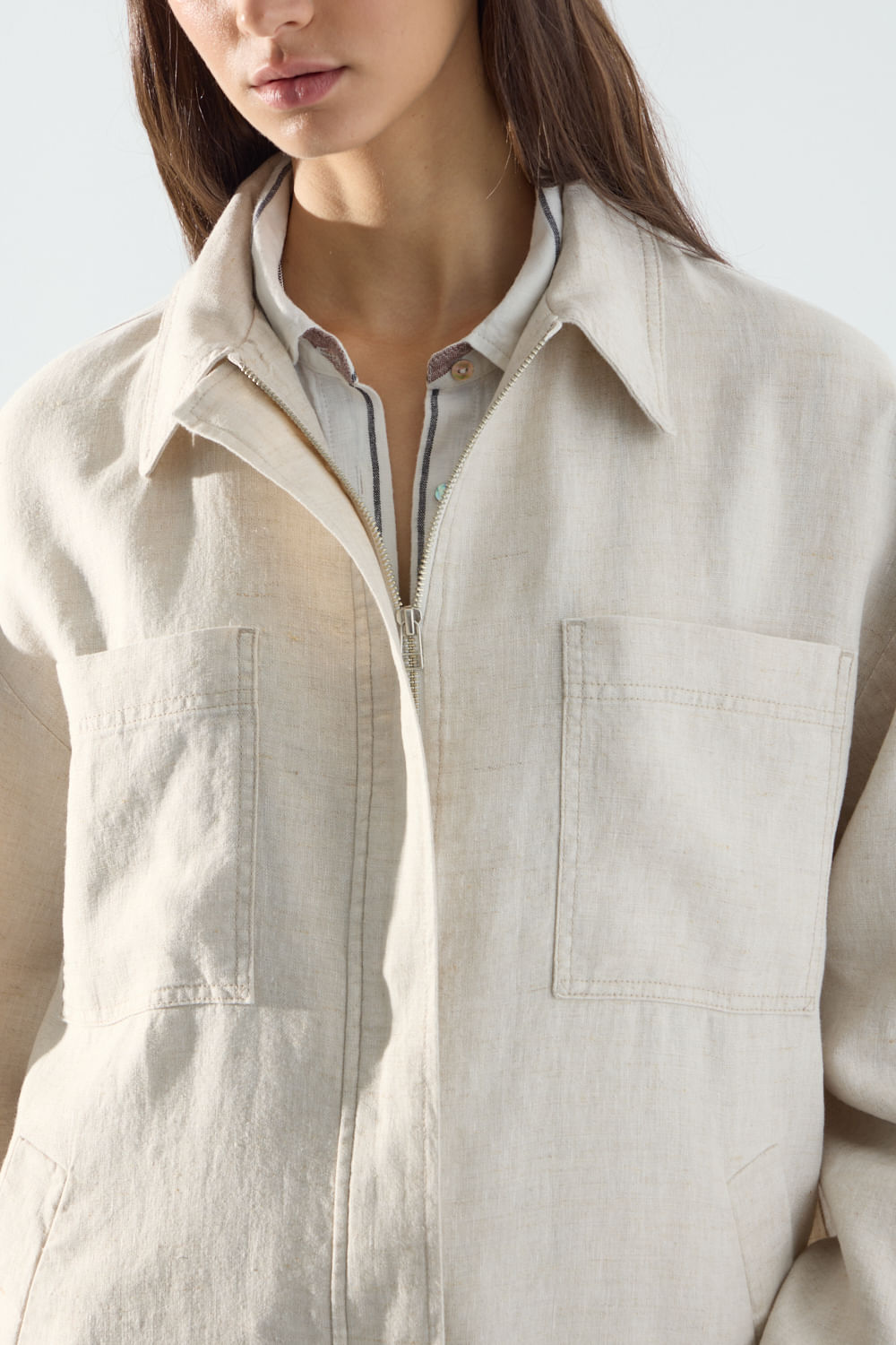Jacket rustic linen wash de Portsaidsaa — imagen 3