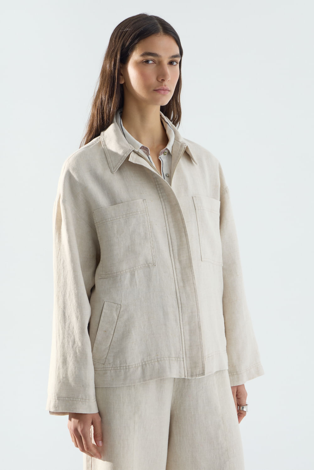Jacket rustic linen wash de Portsaidsaa — imagen 5